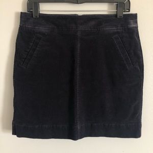 LOFT Navy Corduroy Skirt with Pockets